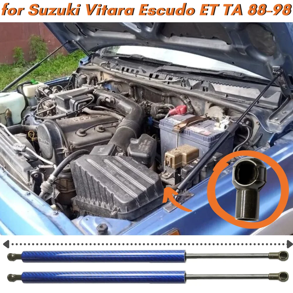 Qty(2) Hood Struts for Suzuki Vitara Escudo ET TA 1988-1998 Front Bonnet Gas Springs Dampers Shock Absorbers Lift Supports