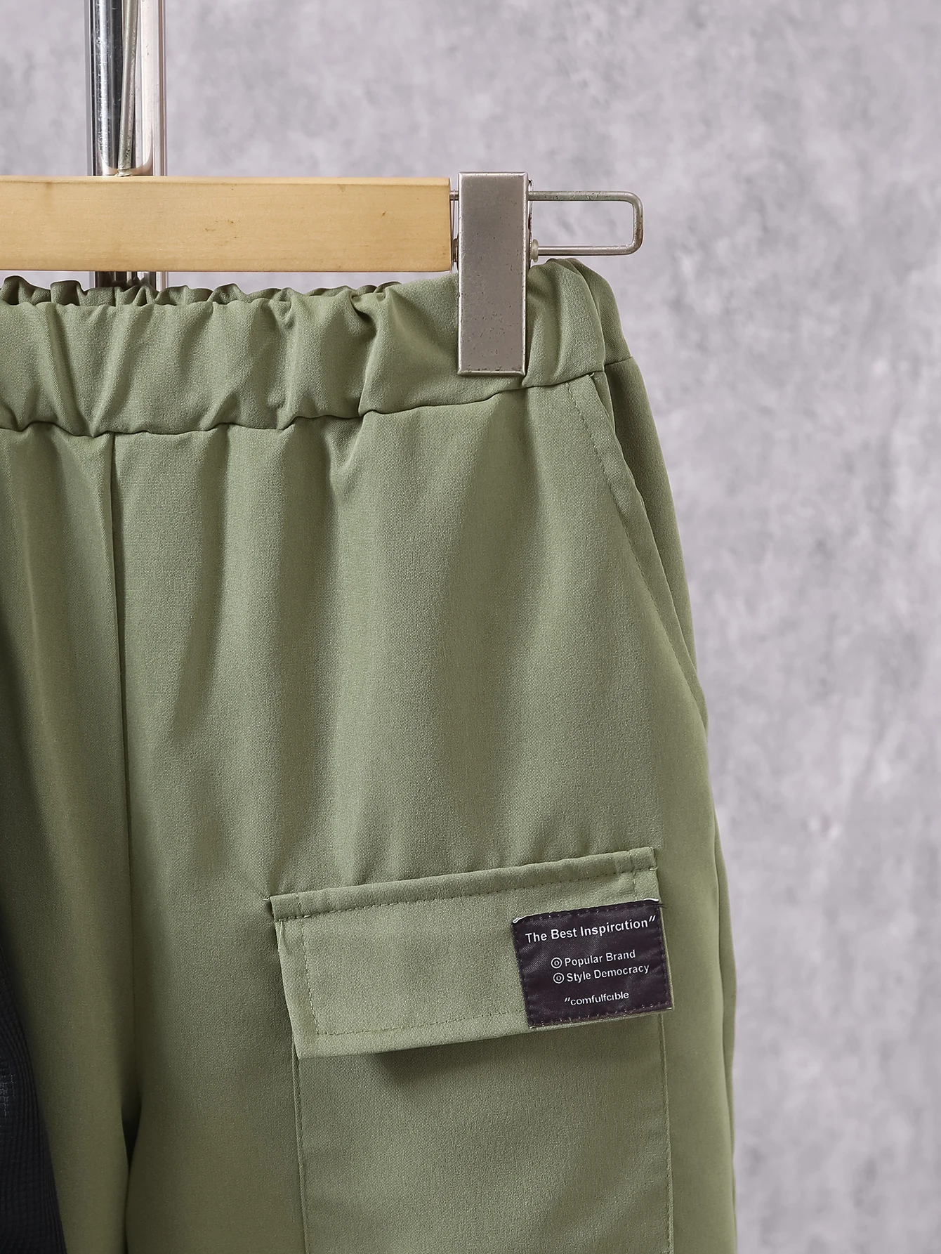 الأولاد الربيع والخريف جديد البلوز جولة الرقبة مضلع جيب التسمية طويلة الأكمام تي شيرت غير النظامية البضائع جيب حزام التسمية سراويل تقليدية مجموعة