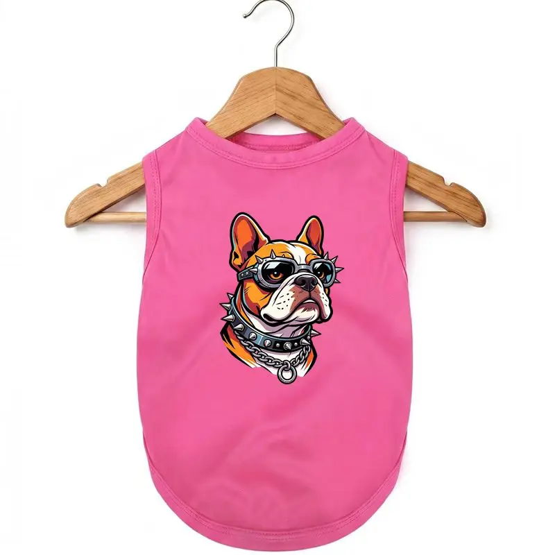 Cool Studded Bulldog Dog Vest Summer Breathable Quick-Dry Pet Sleeveless Shirt