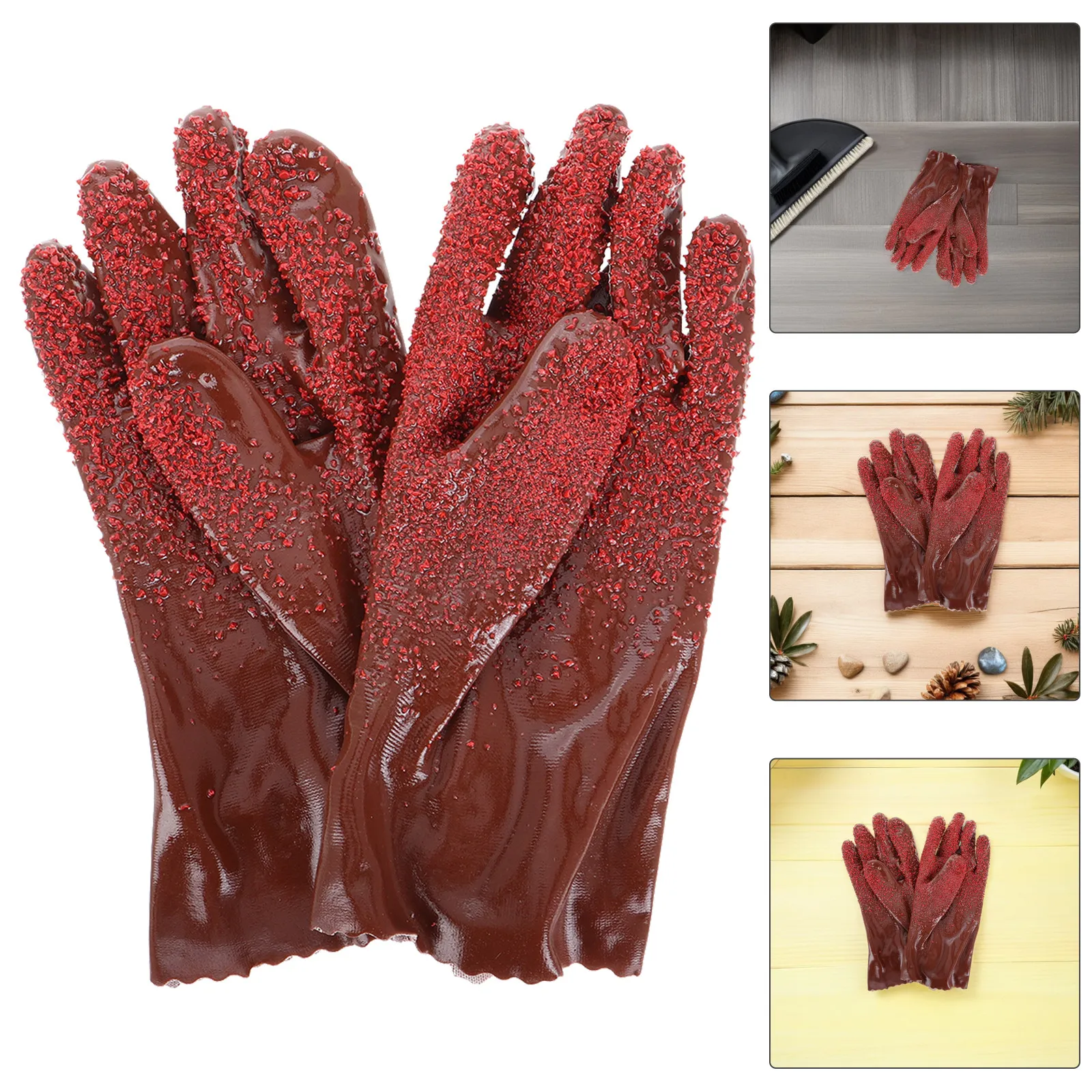 

1 пара перчаток для уборки из ПВХ, водонепроницаемые, нескользящие, эргономичные, для мытья посуды, коммерческой кухни, работы с животными