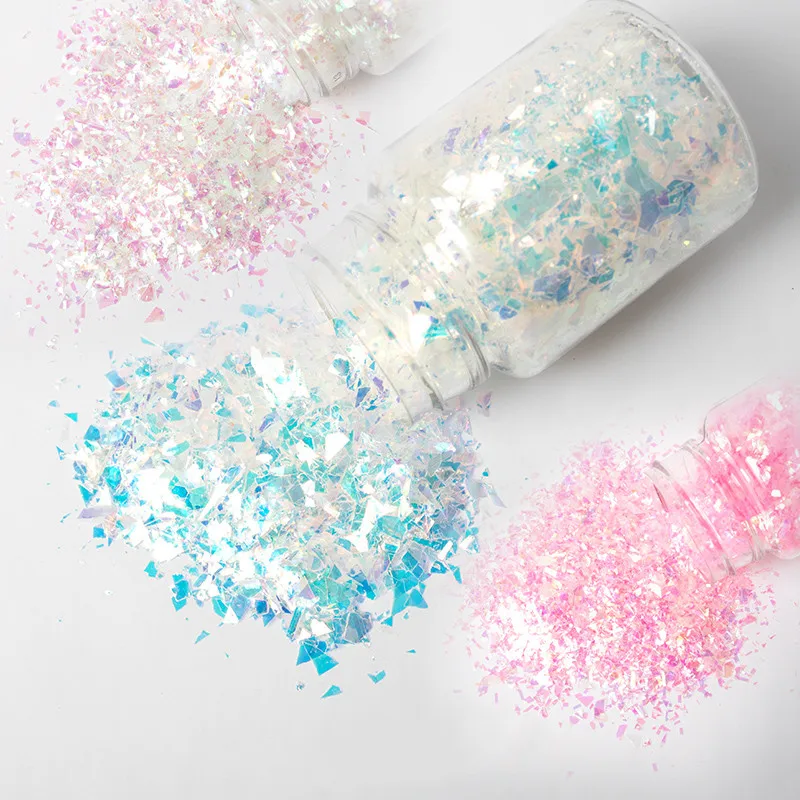 Paillettes pour Nail Art 3D, 50ML, irrégulier, coquille, papier bonbon, bricolage, Nail Art