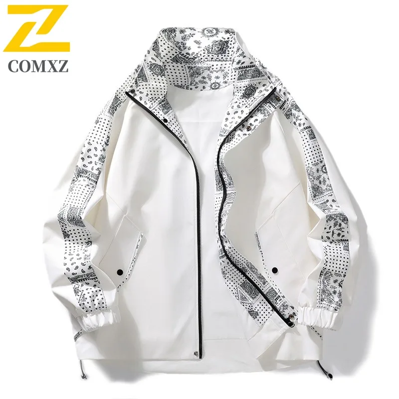 

COMXZ 2025 Мужская куртка, осенняя повседневная модная куртка в корейском стиле, модная верхняя одежда, уличный стиль, свободная посадка