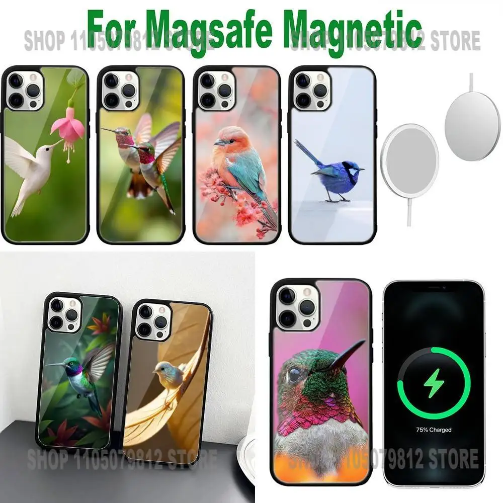 

H-Humming birdS Phone Case For iPhone X,17,16,15,14,13,12,11,Plus,Pro,Max,Mini Magsafe Magnetic Wireless Charging