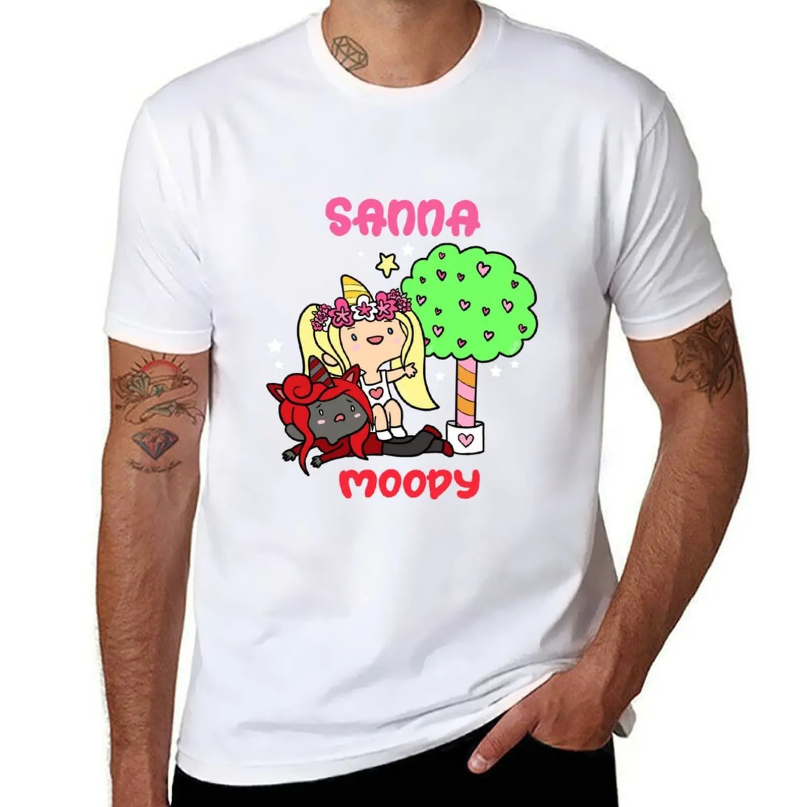

Sanna and Moody Heart Tree T-Shirt anime t shirts for man man t shirt cotton T-Shirt