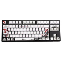 Sadece satış Keycap Novelty dye sub Plum Blossom OEM Profil Keycaps 61/64/68/108 Mehanik Klavye Kapıları Rus Japonca