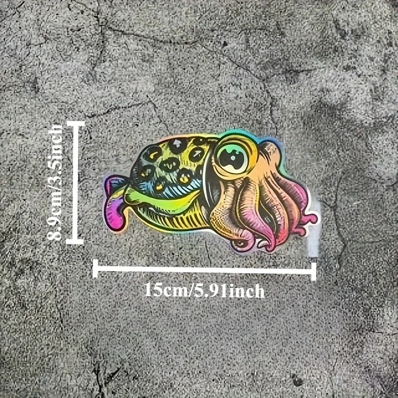 قطعة واحدة من ملصق "حبار ملون ثلاثي الأبعاد"، مناسب للمحافظ ومحركات USB والتقويمات وصناديق الحرف وحقائب الظهر #2