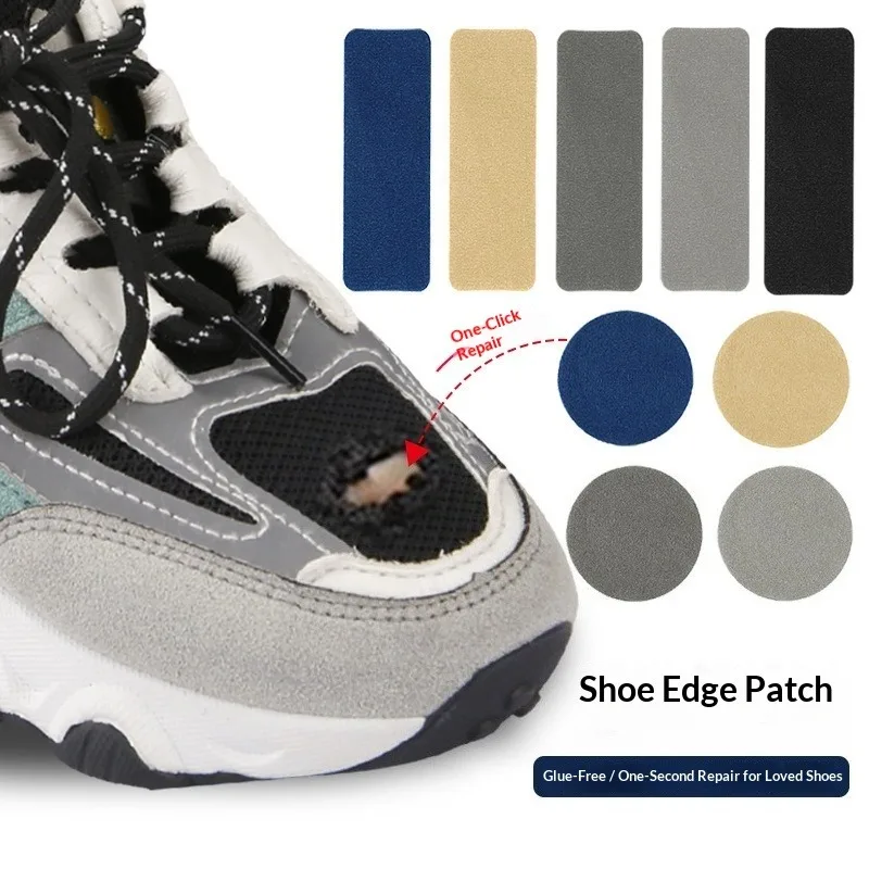 6pcs Replacement Self-Adhesive Shoe Repair Patch Universal Durable Heel Hole Pads Microfiber Leather Sneaker Repair Pads