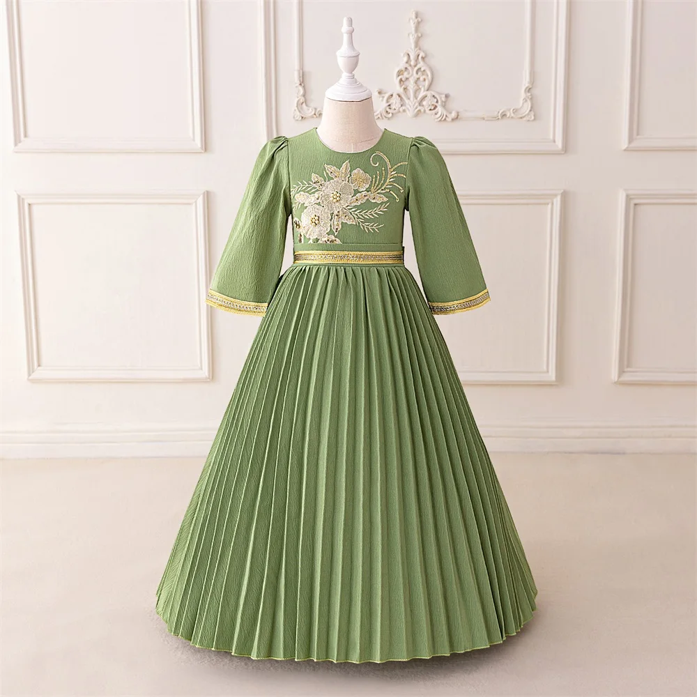 Muslimische Mädchen Ramadan Roben Patchwork bestickt Ballkleid Festival Aufführungen Partys Bankette Host Abendkleider