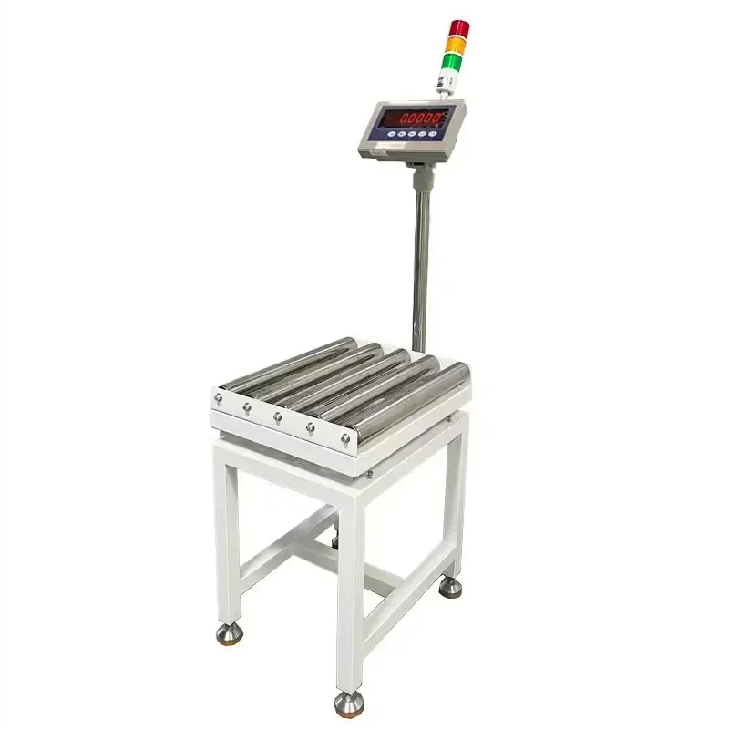High precision industrial inspection scale equipped with stainless steel rollers and LED display screen