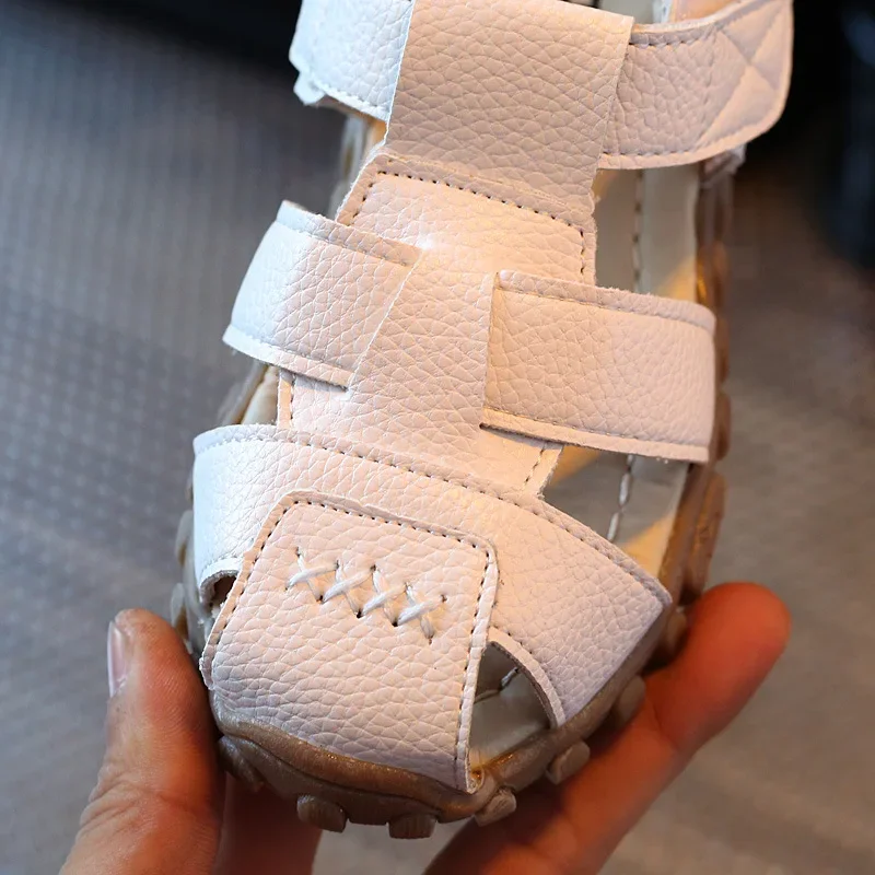 Leather Sandals Boys 2019 100% Soft Leather Summer Boys and Girls Children Beach Shoes Princess Kids Sport Sandals