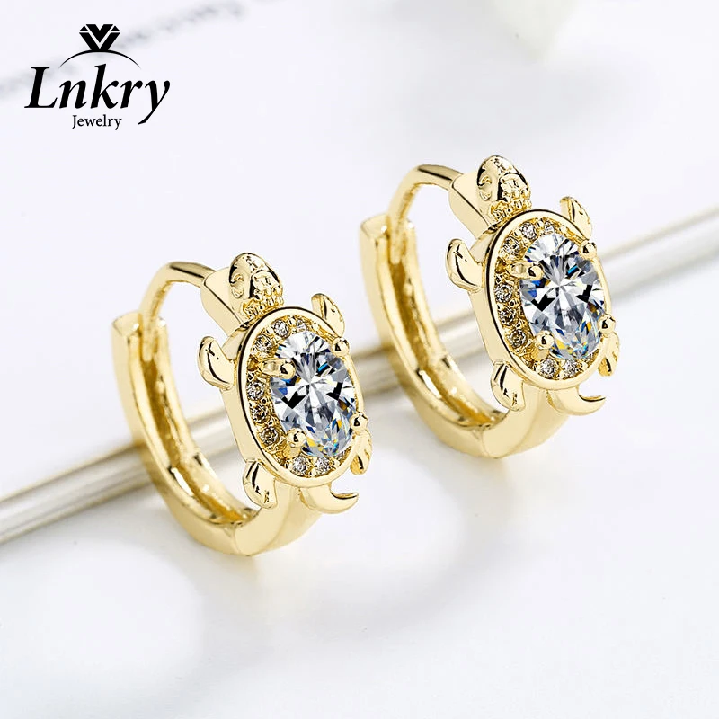 

Lnkry Exquisite 5x7mm Oval Cut Moissanite Earring 14k Gold-Filled Cartoon AnimalsTurtle Style Hoop Earrings for Girls Jewelry Gi