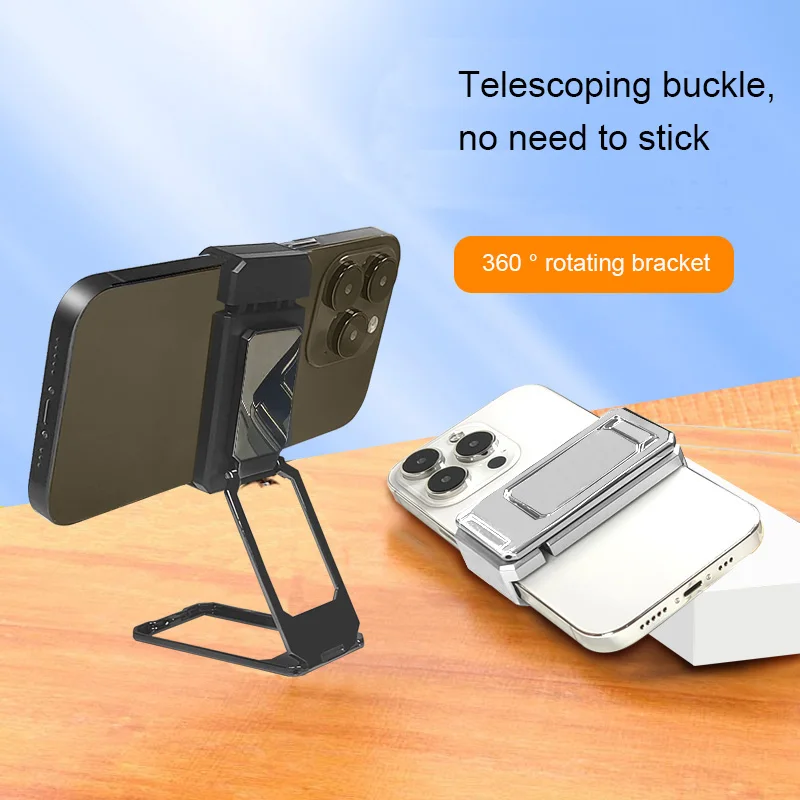 All Metal Aluminum 360 Rotation Mobile Phone Holder Universal Bracket Folding Double Shaft Design Stable Anti Fall