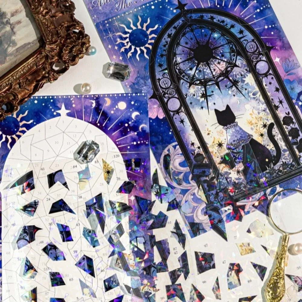 

Новые готические 3D-наклейки-пазлы из ПЭТ-материала, вырезанные по контуру, с милыми котиками, для скрапбукинга и декора дневников