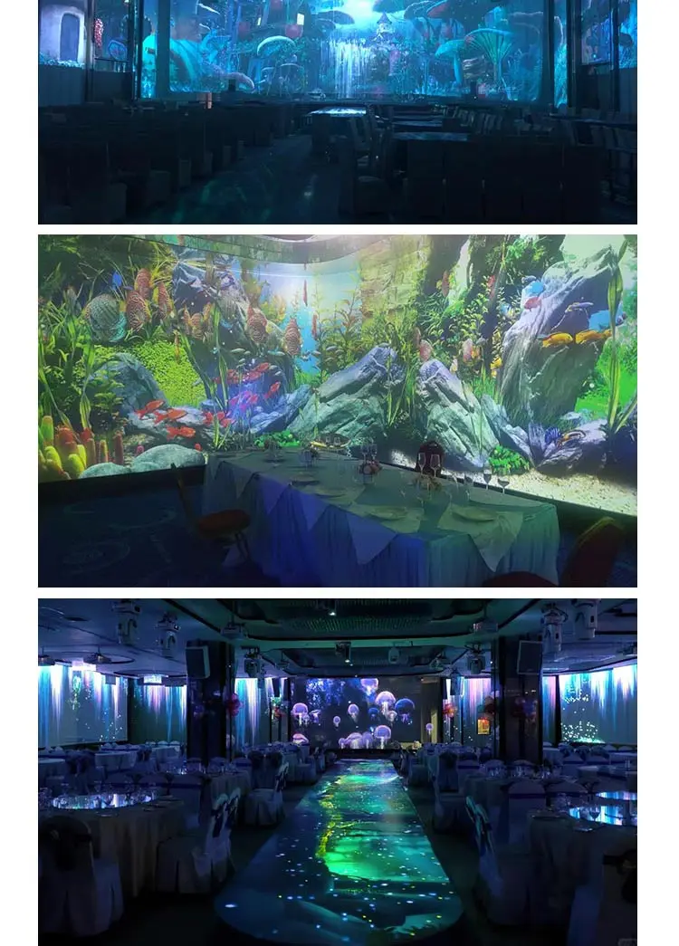 3D Dynamic Holographic Light and Shadow Restaurant 5D Immersive Ground Projection Equipment for Hotel Ballroom Auditorium