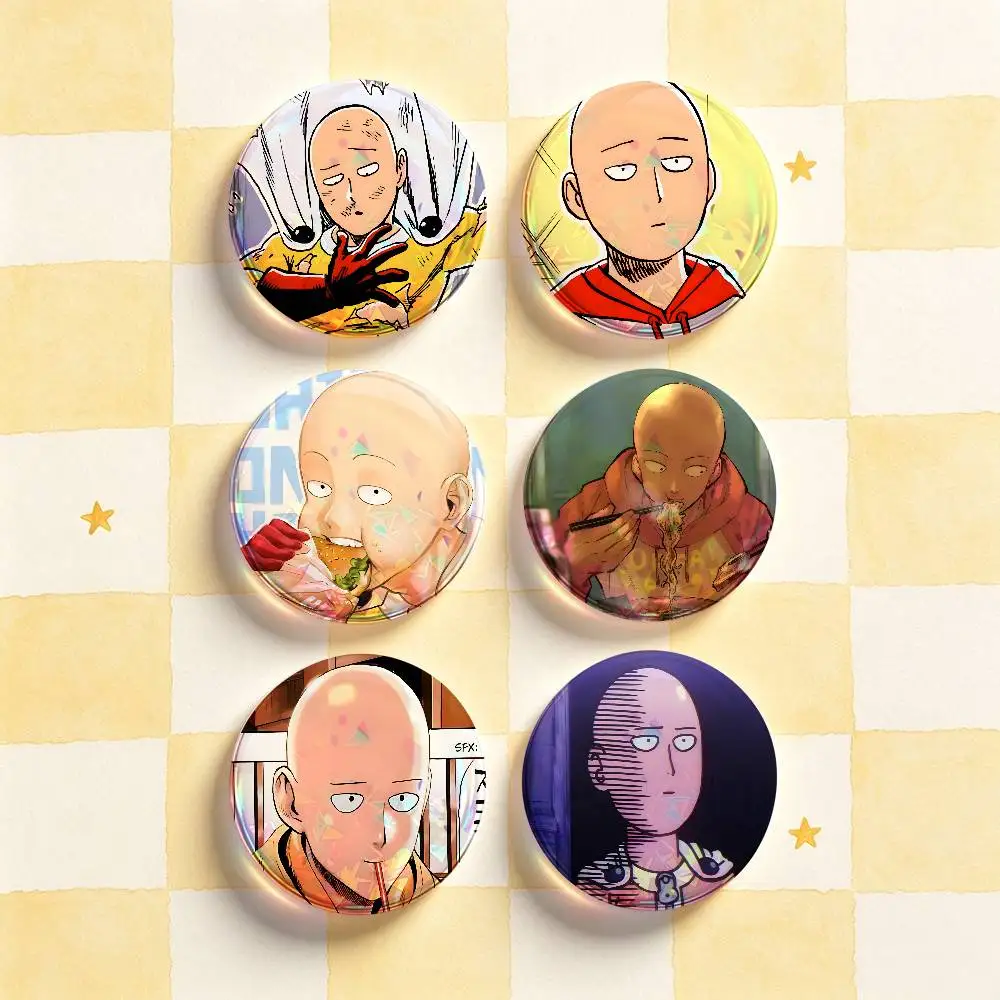 S-Saitama - O-One Punch Man Badges 25 32 44 58 75 mm Round Customizable Wholesale Fan goods Self-made fan freebies