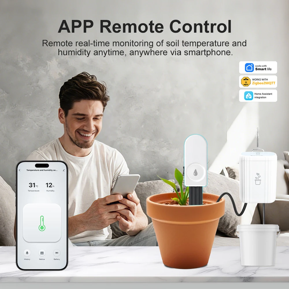 ZigBee 3.0 Soil Monitor Sensor - Plant Parent App ulasan dan harga