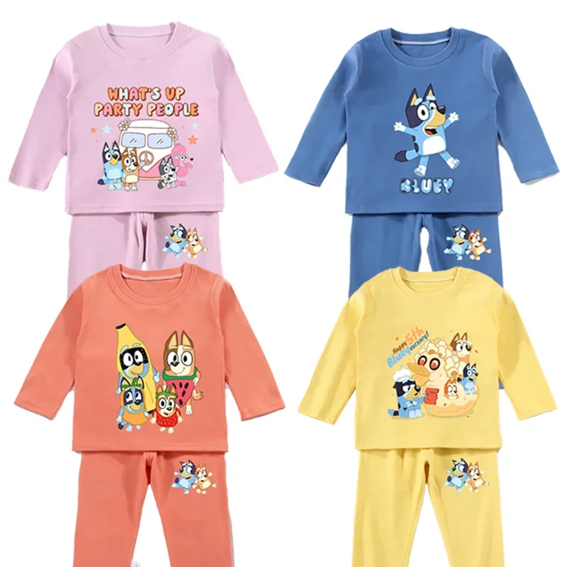 Blueys Bingo Pajama لطيف الكرتون أنيمي الملابس الخريف الشتاء الفتيان الفتيات Derong الأساسية الجلد ودية ملابس النوم هدية الكريسماس #1