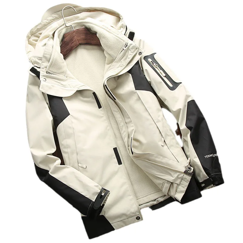 سترة شتوية مقاومة للماء للجنسين من STLF مقاومة للرياح قابلة للفصل وتدفئة كهربائية سميكة وغطاء للتحكم الذكي في درجة الحرارة والرياح #5