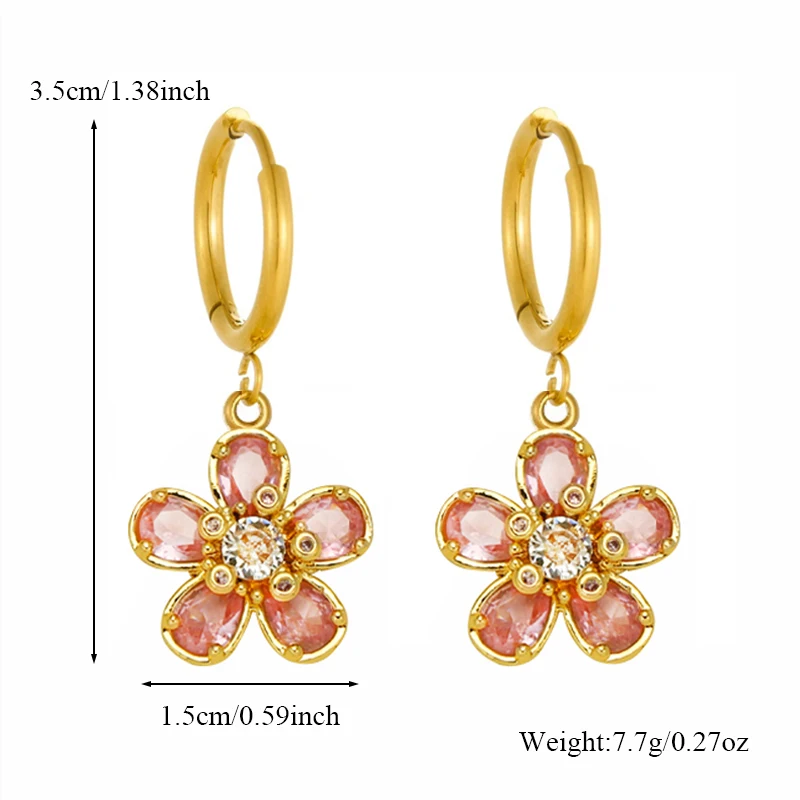 EILIECK Glänzende Kubische Zirkonia Blumen Luxus Halskette Ohrringe Goldfarben Platinbeschichtet Eleganter Wasserfester Schmuck Neu – Detail 7