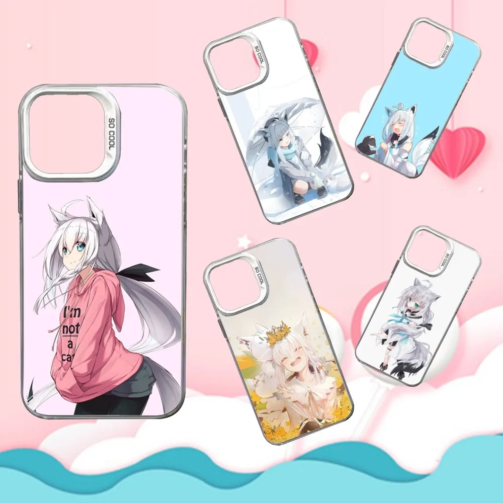 

S-Shirakami Fubuki Phone Case For iPhone 16,15,14,13,12,11,Mini,Pro,SE,MAX White Matte Shockproof Cover