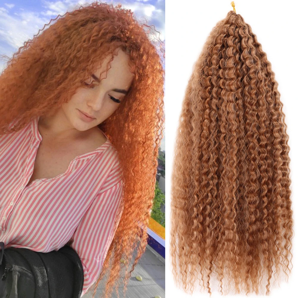 Synthetische Afro Verworrene Lockige Häkeln Zöpfe Ombre Flechten Haar Extensions Natürliche Weiche Brasilianische Zöpfe Afro Twist Marly Haar