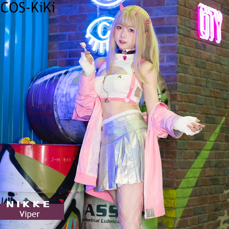 COS-KiKi NIKKE The Goddess Of Victory Viper Game Suit Cosplay Costume Lovely JK Uniform Halloween Party Role Play Outfit Women