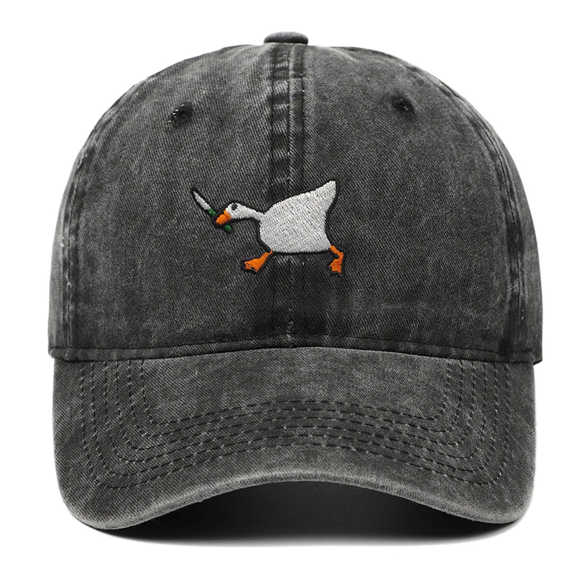 Cartoon Embroidered Funny Dark Humor Cotton Breathable Baseball Cap Casual Streetwear Washed Dad Hat Adjustable for Men Women view 6