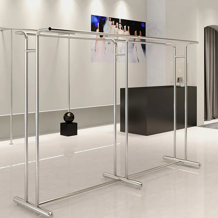 

Clothing Store Nakajima Display Rack Stainless Steel Floor Double Row Side Hanging