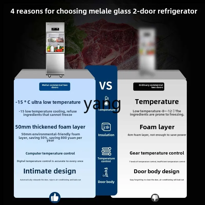 CX Commercial Refrigerated Frozen Double Door 2 Door Kitchen Large Capacity Six Door Freezer