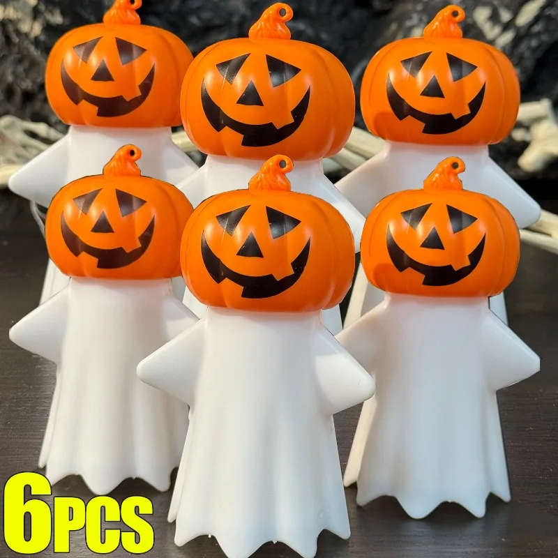 

Halloween Decorative Light PVC LED Night Lights Button Batteries Horror Pumpkin Lanterns Home Party DIY Atmosphere Decoration