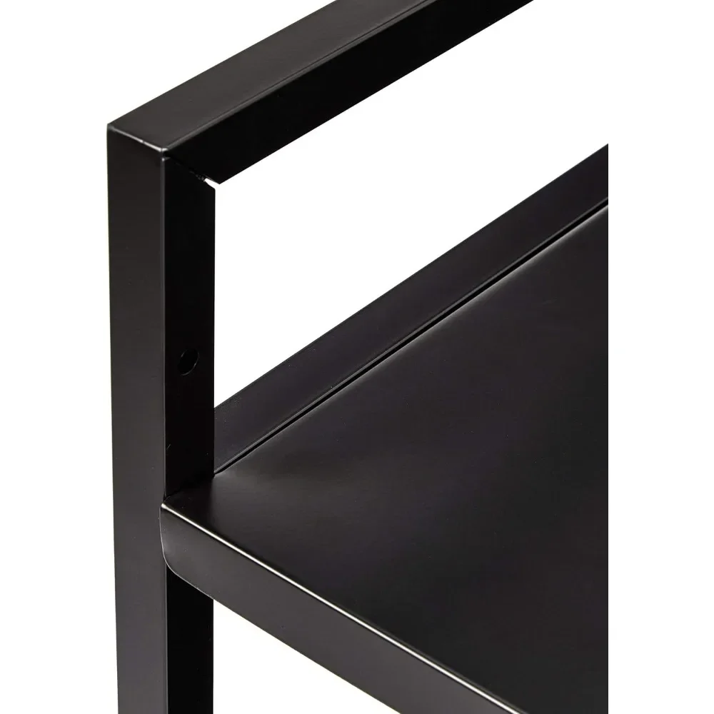 Carro de salón rodante de Metal de 3 niveles, 14,02 "D x 19,02" W x 30,91 "H, negro