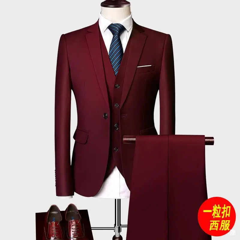 H115 Design fashion suit groomsmen dress autumn new three-piece suit men's formal business suit