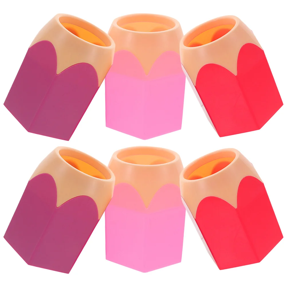 6 Pcs Color Contrast Pen Holder Pencil Dispenser Classroom Crayon Cute Containers for Desk Crayons