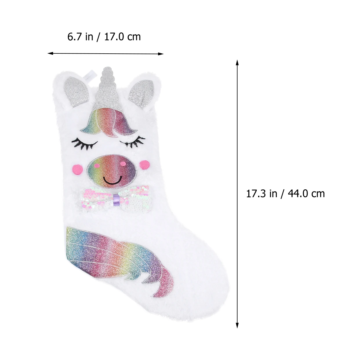 

Sequins Unicorn Socks Hanging Gift Bag Lightweight Party Gift Storage Bag for Christmas Birthday Candy Cookies