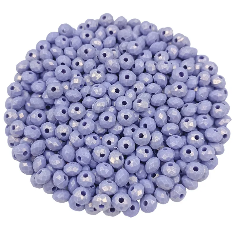 100Pcs/bag 6mm Solid Color Faceted Cutting Flat Round Beads for Acrylic Pendants DIY Necklace Bracelets Jewelry Accessories