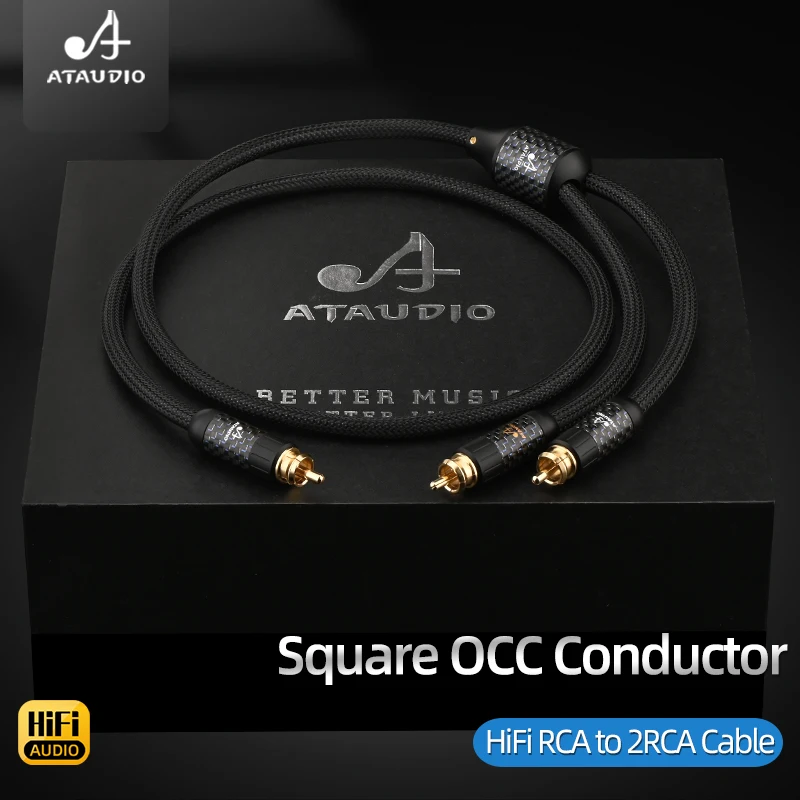 

HiFi RCA сабвуферный кабель Высококачественный квадратный разветвитель OCC RCA на 2RCA Y аудиокабель для усилителя-микшера