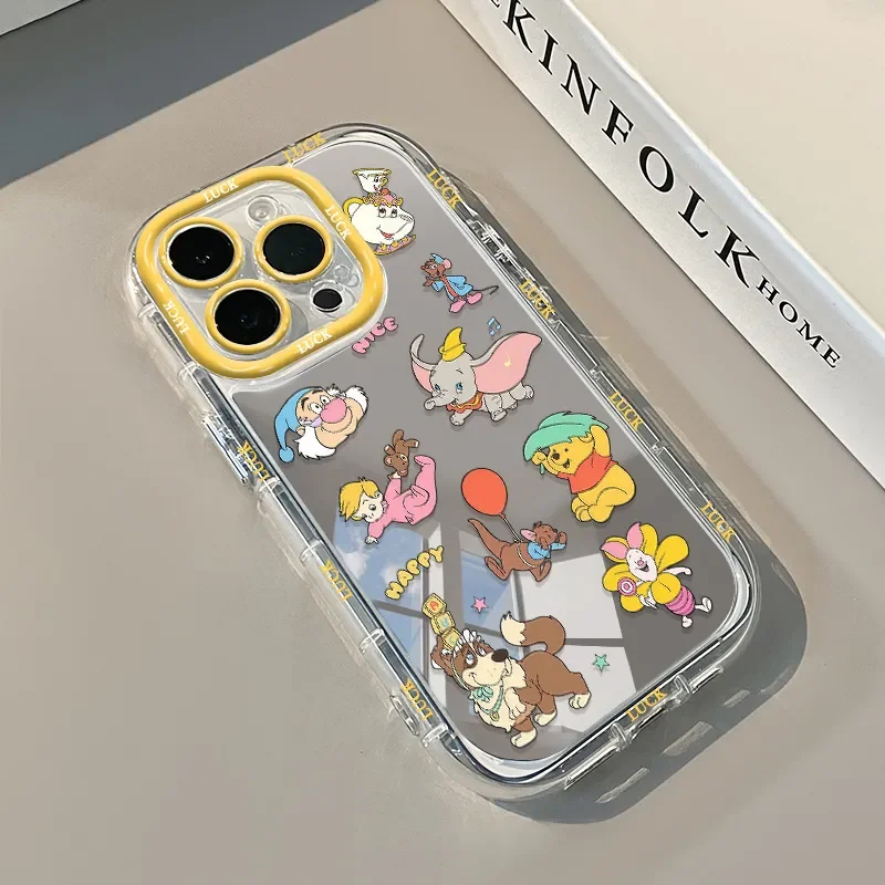 

N-Niluo W-Winnie the Pooth Friends Mirror iPhone Case For iPhone 17 AIR 16 15 14 13 12 11 PRO MAX X XR XS PLUS Y2K Kawaii Cover