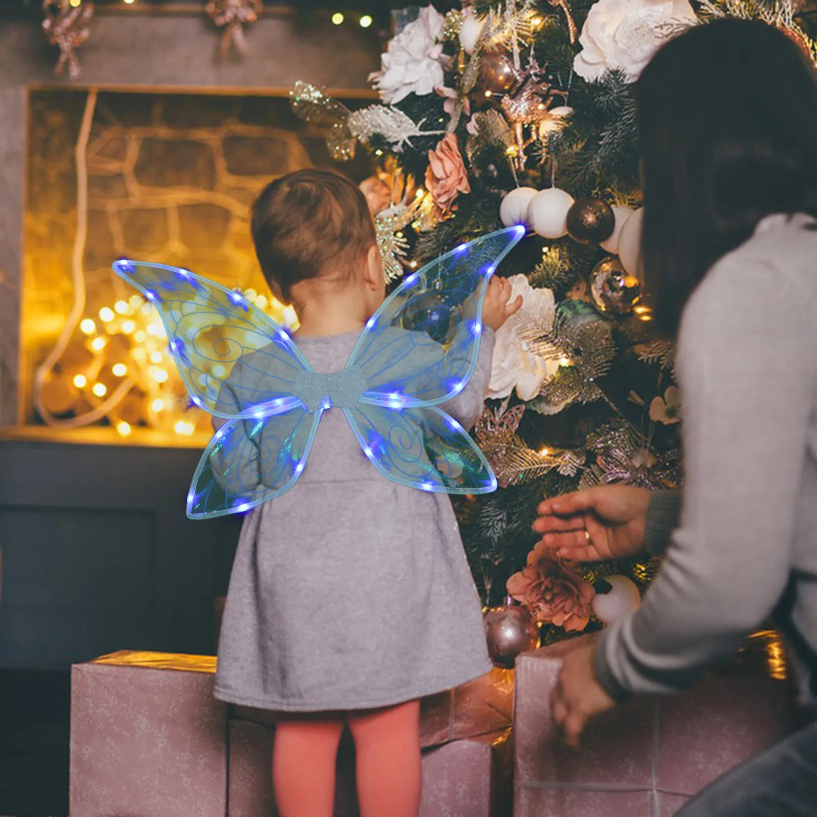 Aile de fée Cosplay avec aile de papillon lumineuse pour femmes, décor de fête de Festival, accessoire de Costume magique