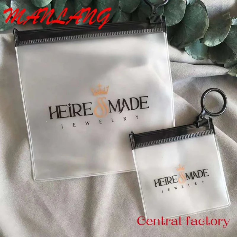 Custom  Custom Printed Small Jewelry Frosted Packaging Plastic Bag Zipper Bags With Logo Mini Earring Ziplock Zip Pouch Bag