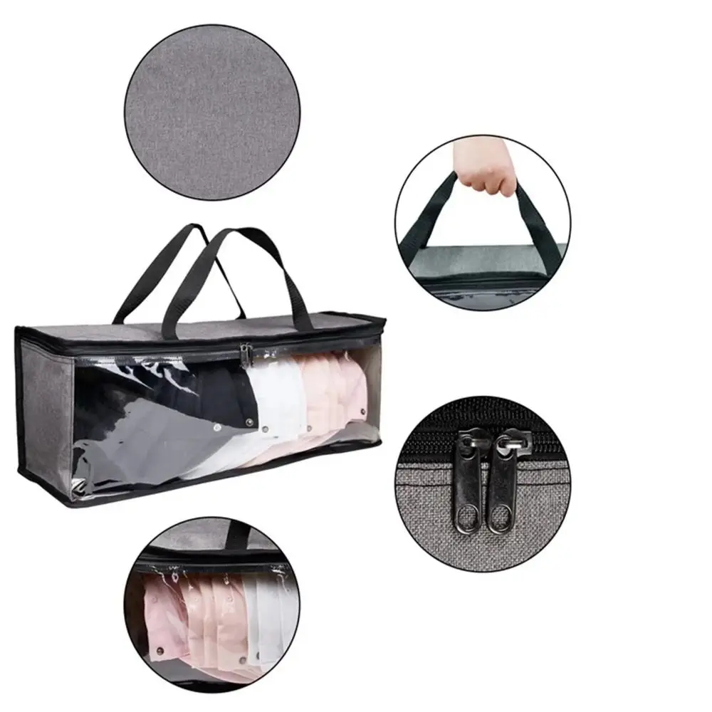 

Foldable Baseball Cap Storage Box Dust-proof Clear Window Cap Storage Organizer Large Capacity Portable Closet Organizer Case