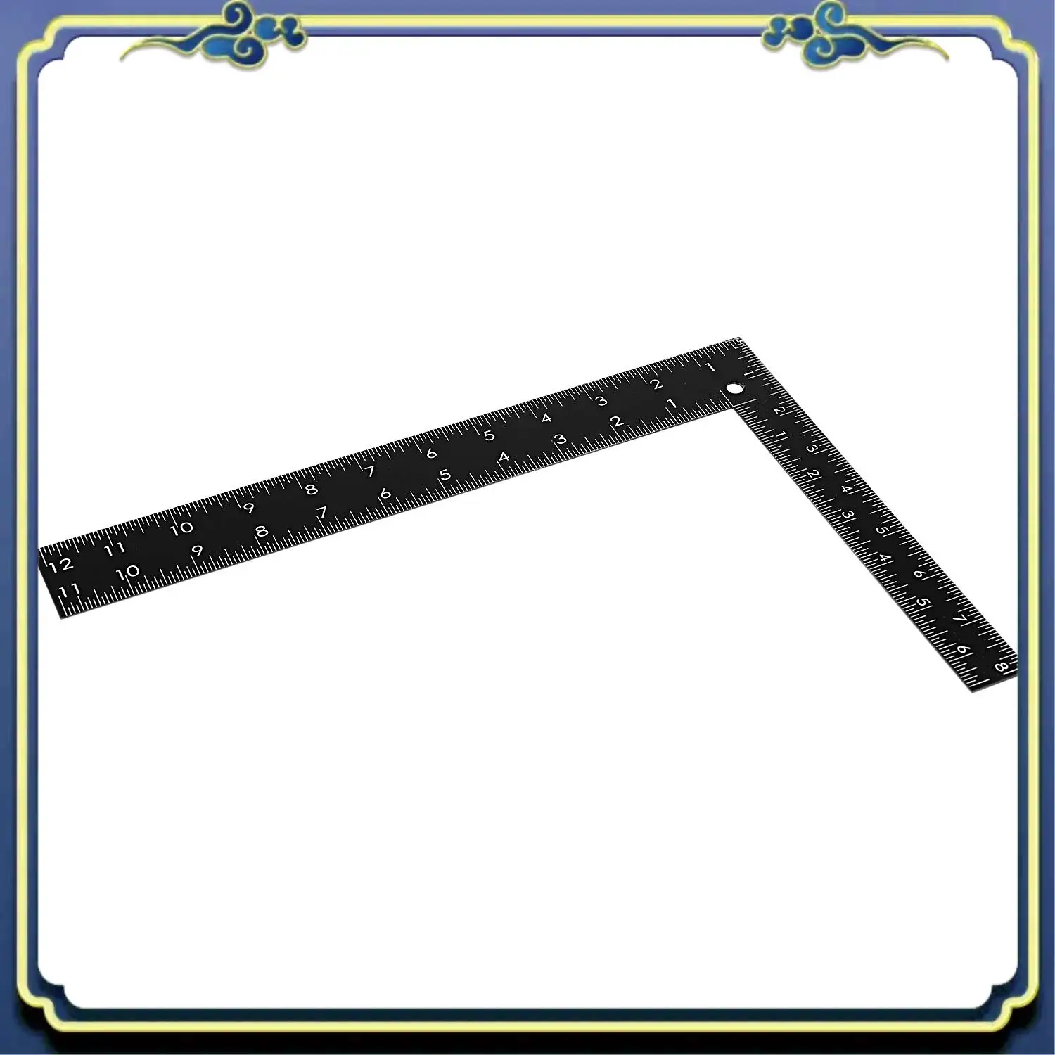 Tragbarer Lehrer 0-30 cm 0-20 cm Messbereich L-förmiges Design Quadratisches Lineal Schwarz