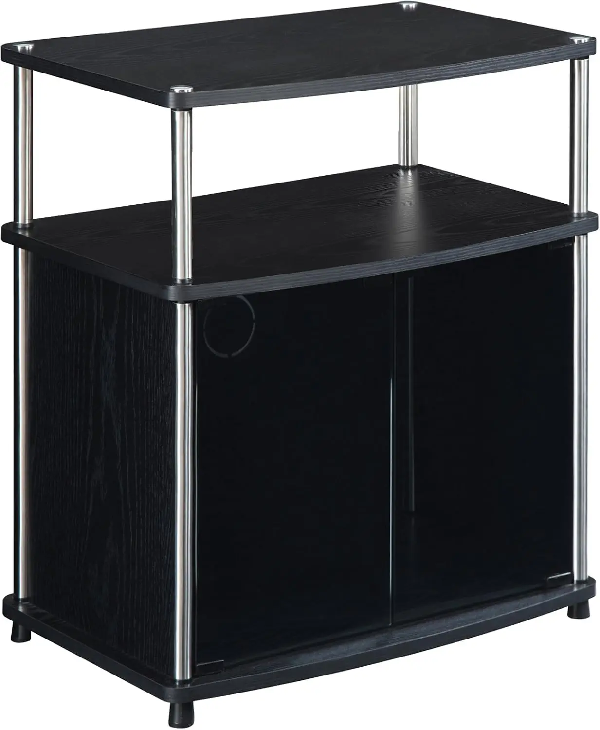 Convenience Concepts Designs2Go TV Stand with Black Glass Cabinet, Black, 23.75