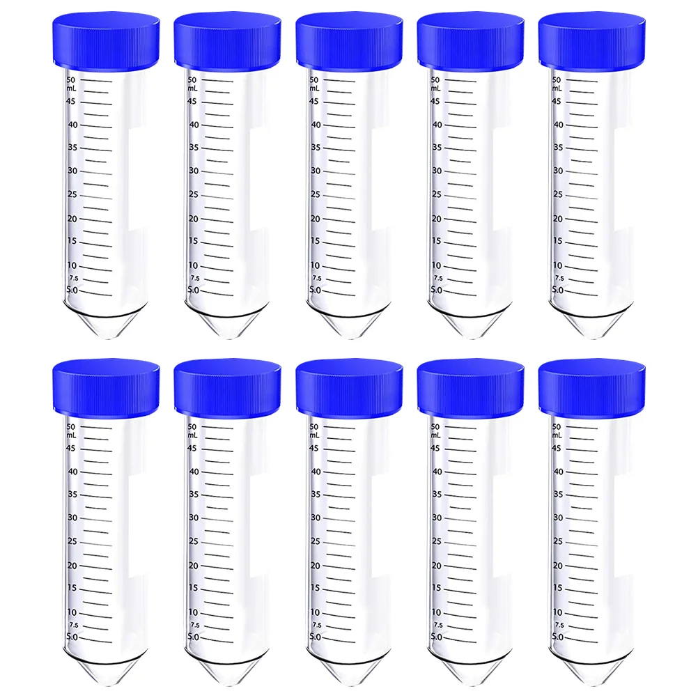 50 Pcs Plastic Centrifuge Tubes Ultra Transparent Clear Scale Design Vented Screw Caps Biochemistry Laboratory