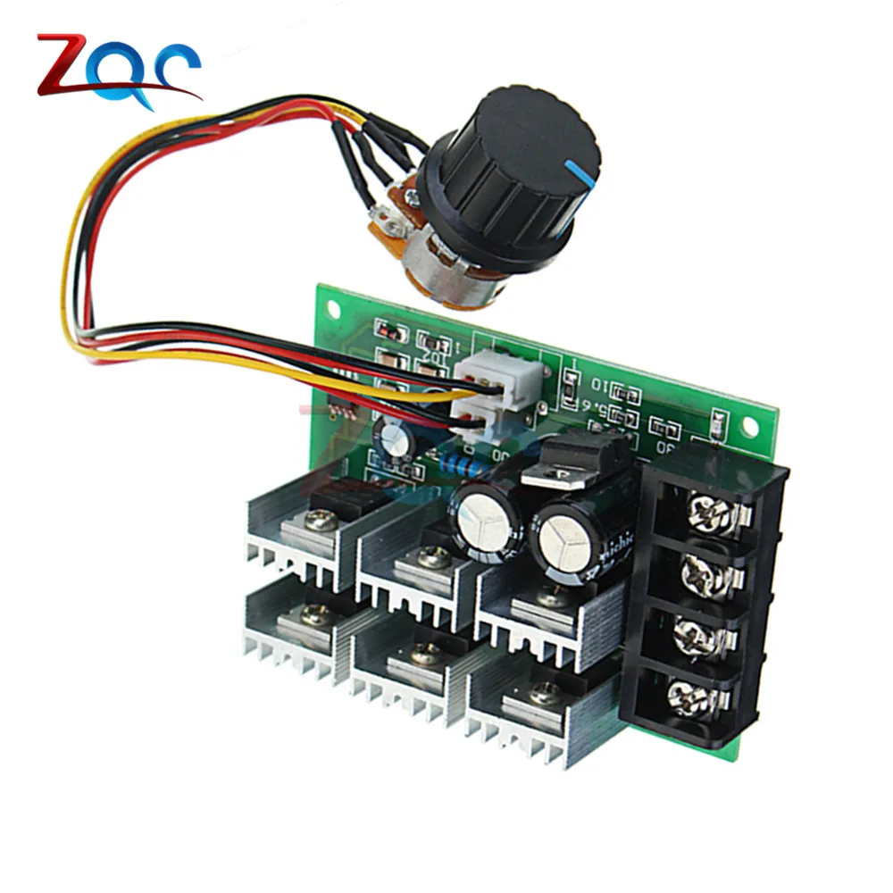 Controlador de velocidad del Motor, regulador eléctrico PWM con interruptor Reversible, 12v, 40A, PWM, CC, DC9V-55V