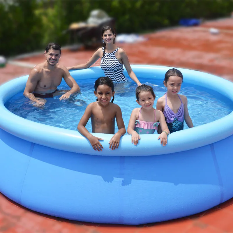 Piscina inflable redonda de PVC de gran tamaño para niños, piscina de verano para el hogar, bañera al aire libre para adultos, Clip de red, cojín