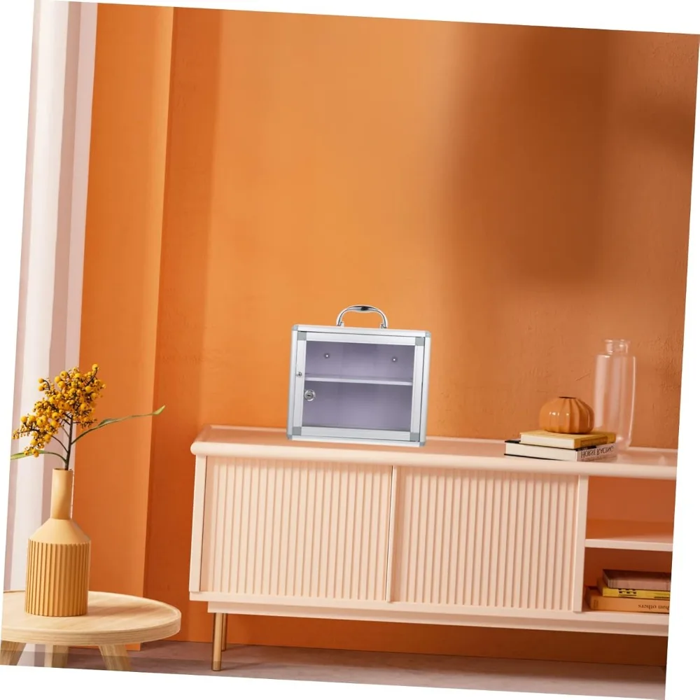 حقيبة تخزين طبية متعددة الطبقات قابلة للقفل مثبتة على الحائط لتنظيم الإسعافات الأولية والأدوية المنزلية #6