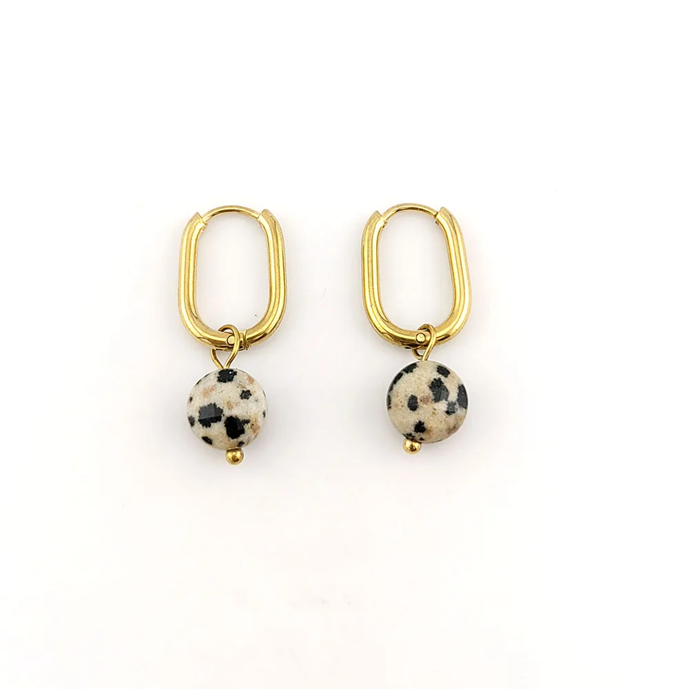 HUIDANG Natural Stone Earrings Pendientes Ohrringe Square Hoop Earrings With Blue Stone New Trends 2025