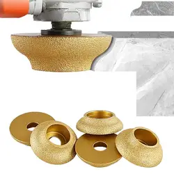 Bore 20mm Diameter 3inch 75mm Dry Vacuum Brazed Diamond Grinding Wheel Demi-bullnose Edge Marble Edging Profile Grinding Disc