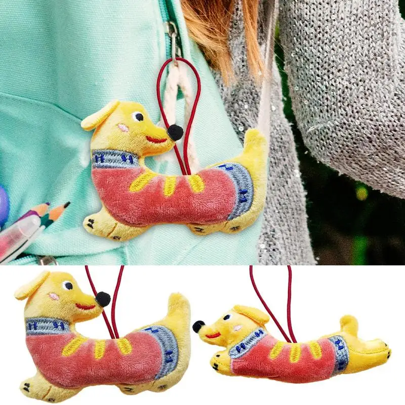 Keychain Pendant Dog Plush Cute Bag Charm Dachshund Ornament Keychain Charm Car Ornaments Cartoon Dachshund Plush Toys Keychain