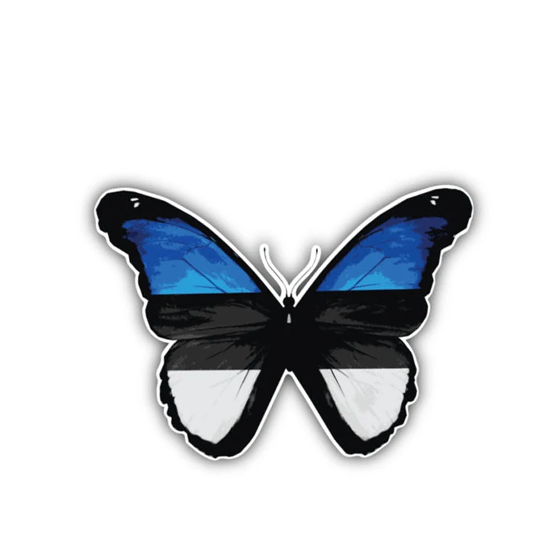 K208# Car Styling Estonia Flag Butterfly Decal Cartoon Car Sticker Car Accessories Pegatinas Para Coche